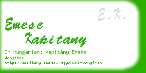 emese kapitany business card